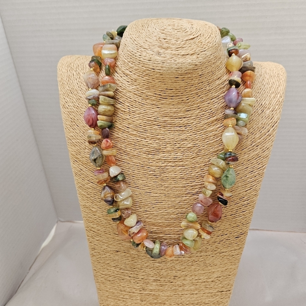 Vintage 2 Separate Synthetic Multi-color Necklaces